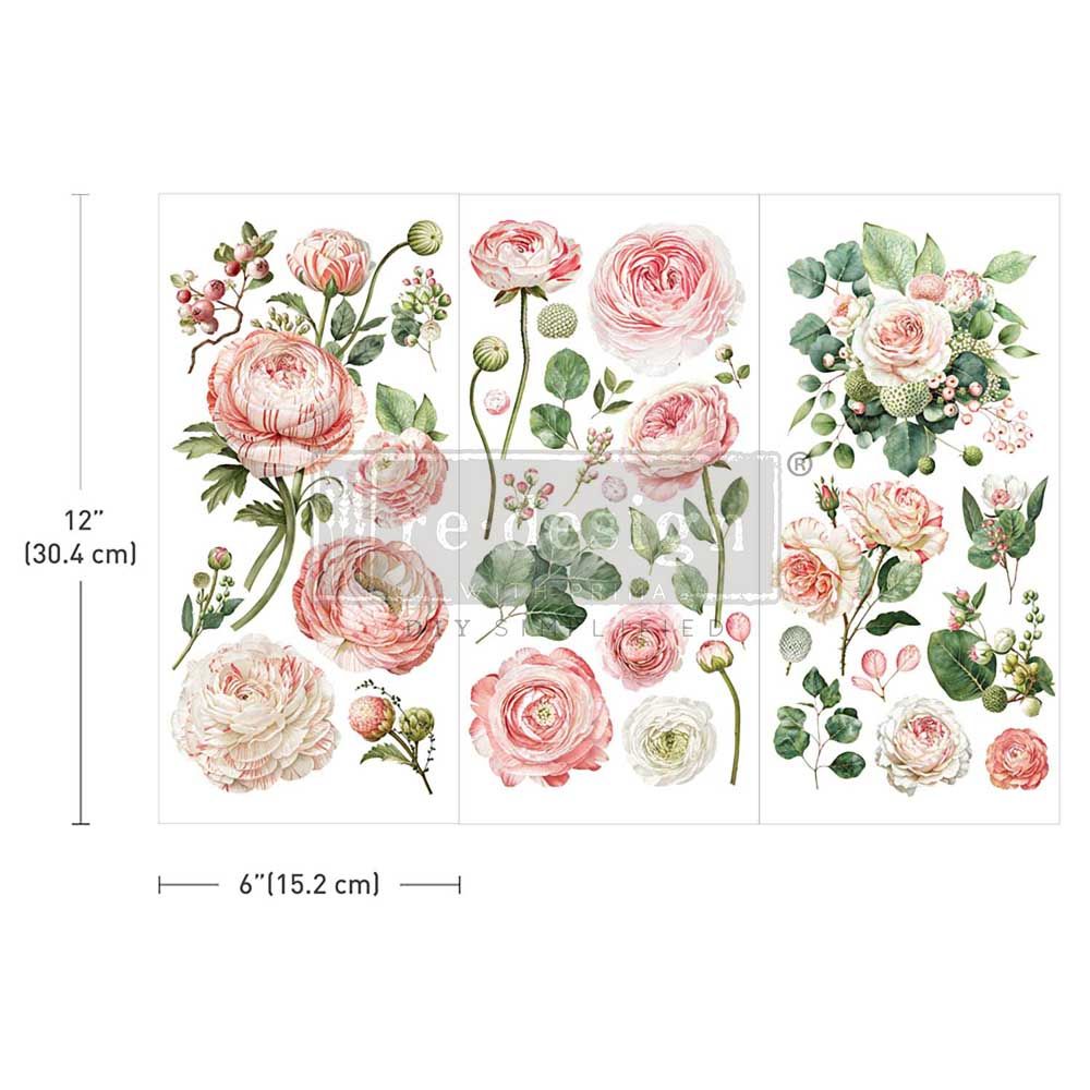 Prima Marketing - Re-Design - Small Decor Transfers - Blushing Bloom