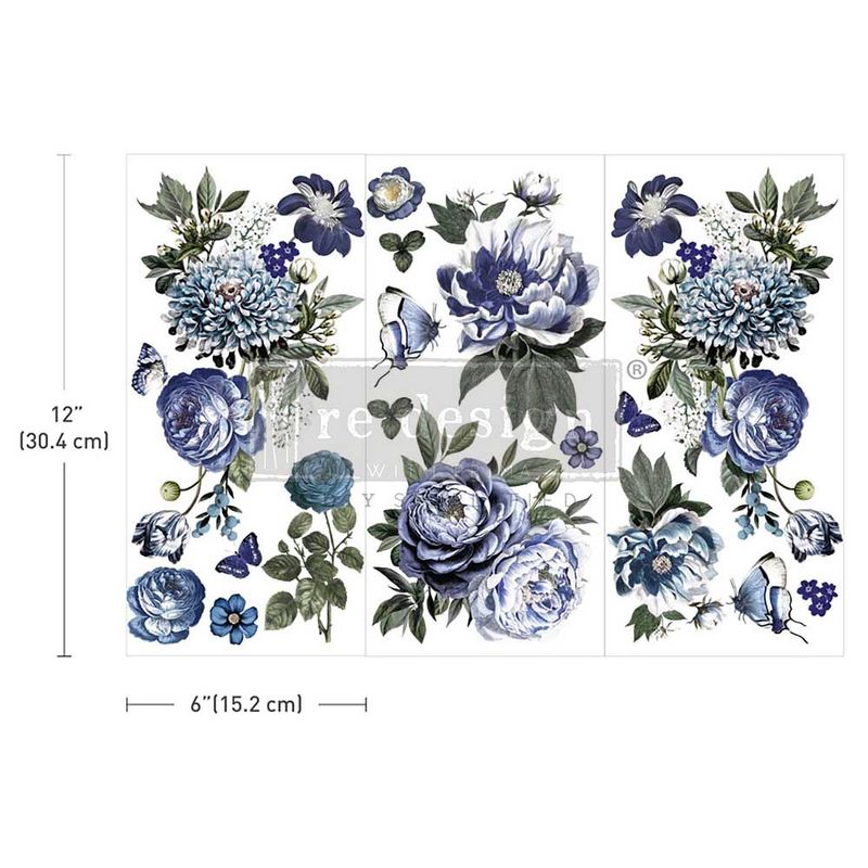 Prima Marketing - Re-Design - Small Decor Transfers - Indigo Petals