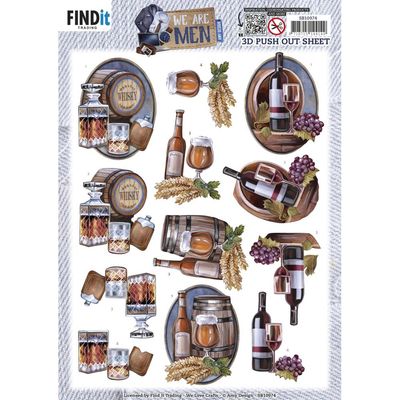 Find It Trading - 3D Paper Tole Sheets - We Are Men - Drinks