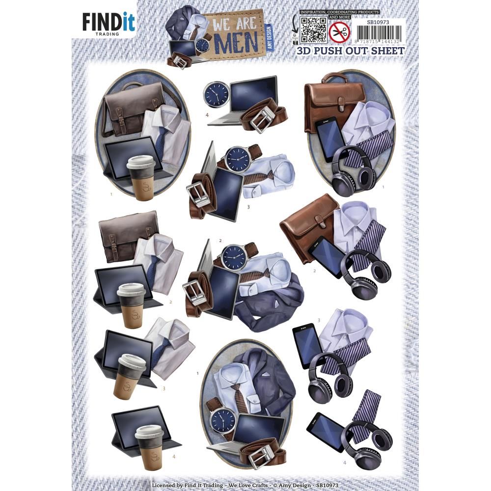 Find It Trading - 3D Paper Tole Sheets - We Are Men - Office