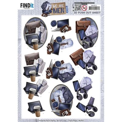 Find It Trading - 3D Paper Tole Sheets - We Are Men - Office