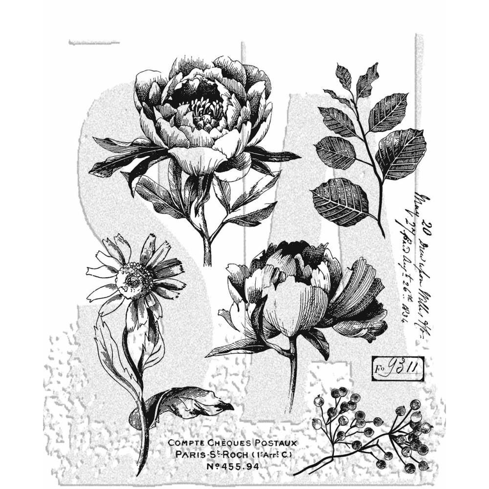 Stampers Anonymous - Tim Holtz - Cling Mount Stamp - French Garden