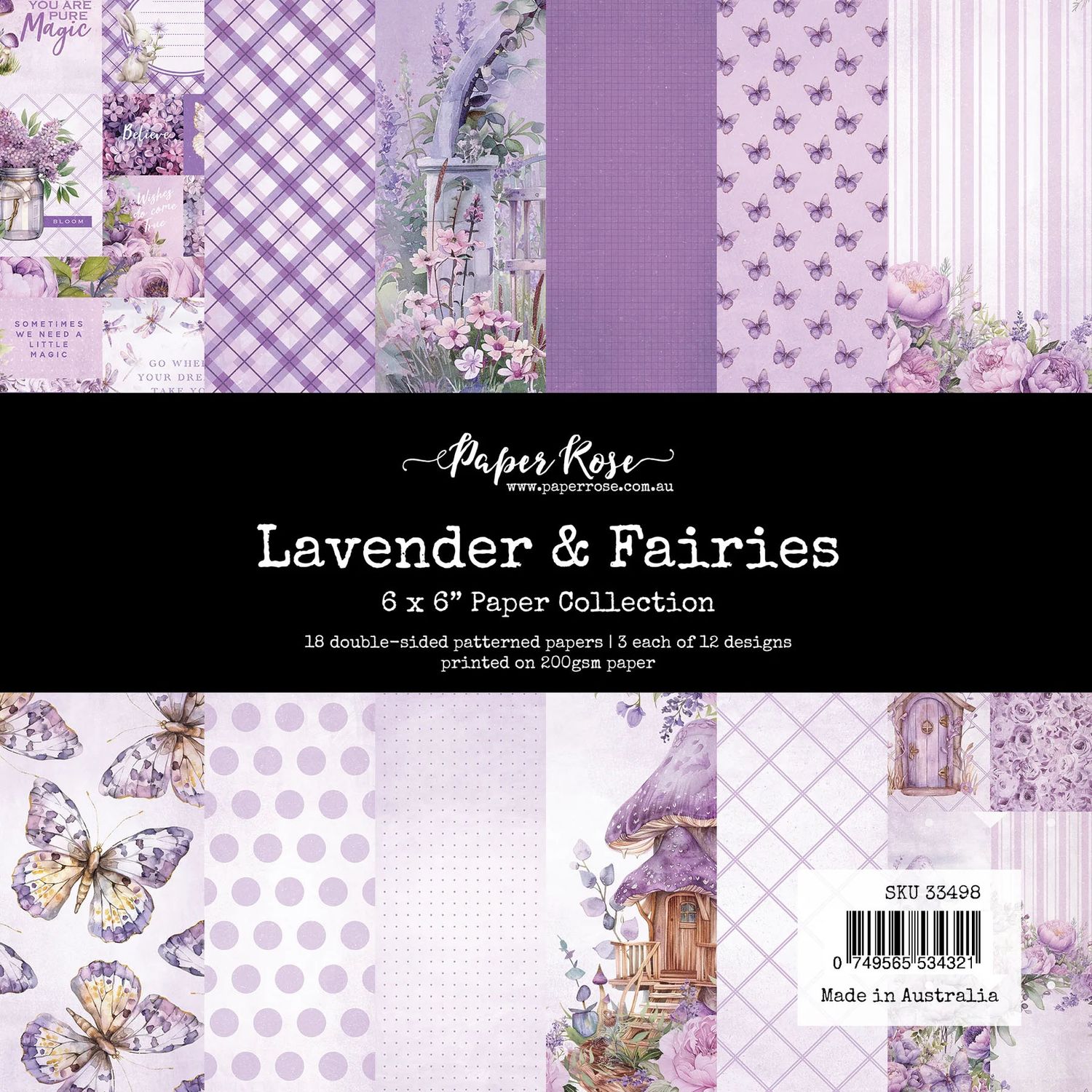 Paper Rose - Lavender and Fairies - 6&quot;x6&quot; Paper Pad