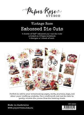 Paper Rose - Embossed Die Cuts - Vintage Rose