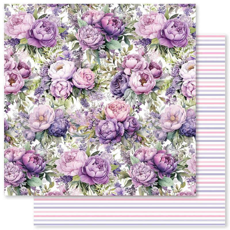 Paper Rose - Lavender and Roses - 12"x12" Double-Sided Paper - E