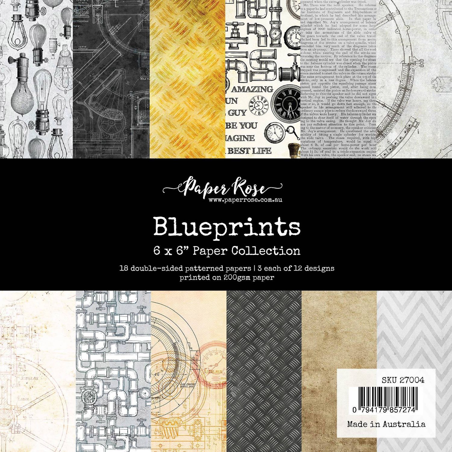 Paper Rose - Blueprints - 6&quot;x6&quot; Paper Pad