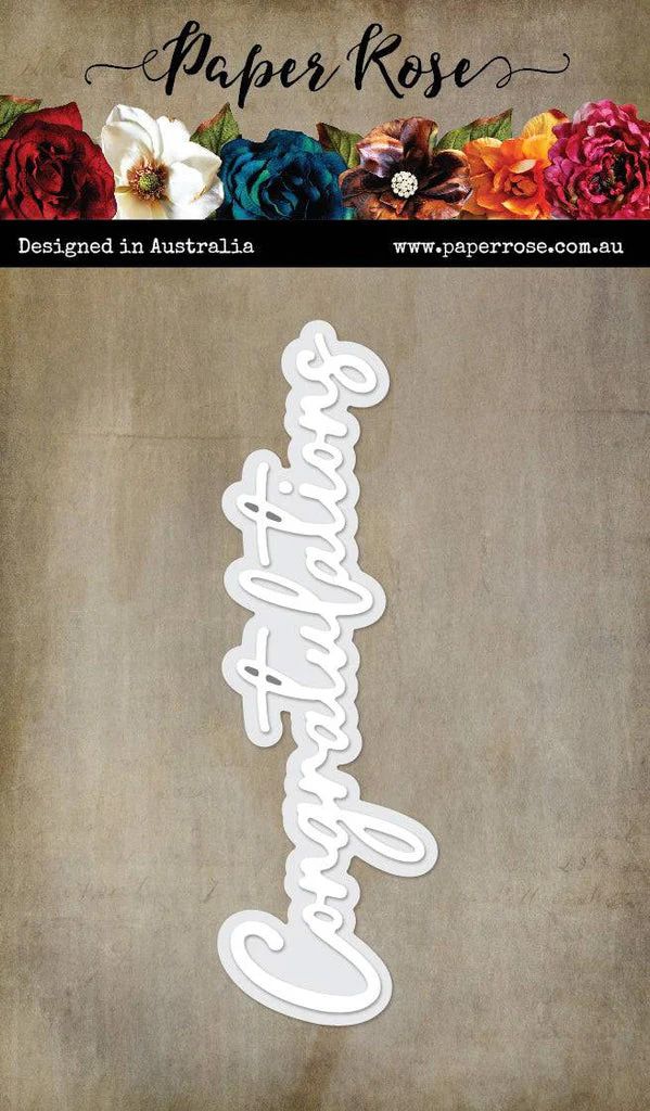 Paper Rose - Metal Cutting Die - Congratulations - Large