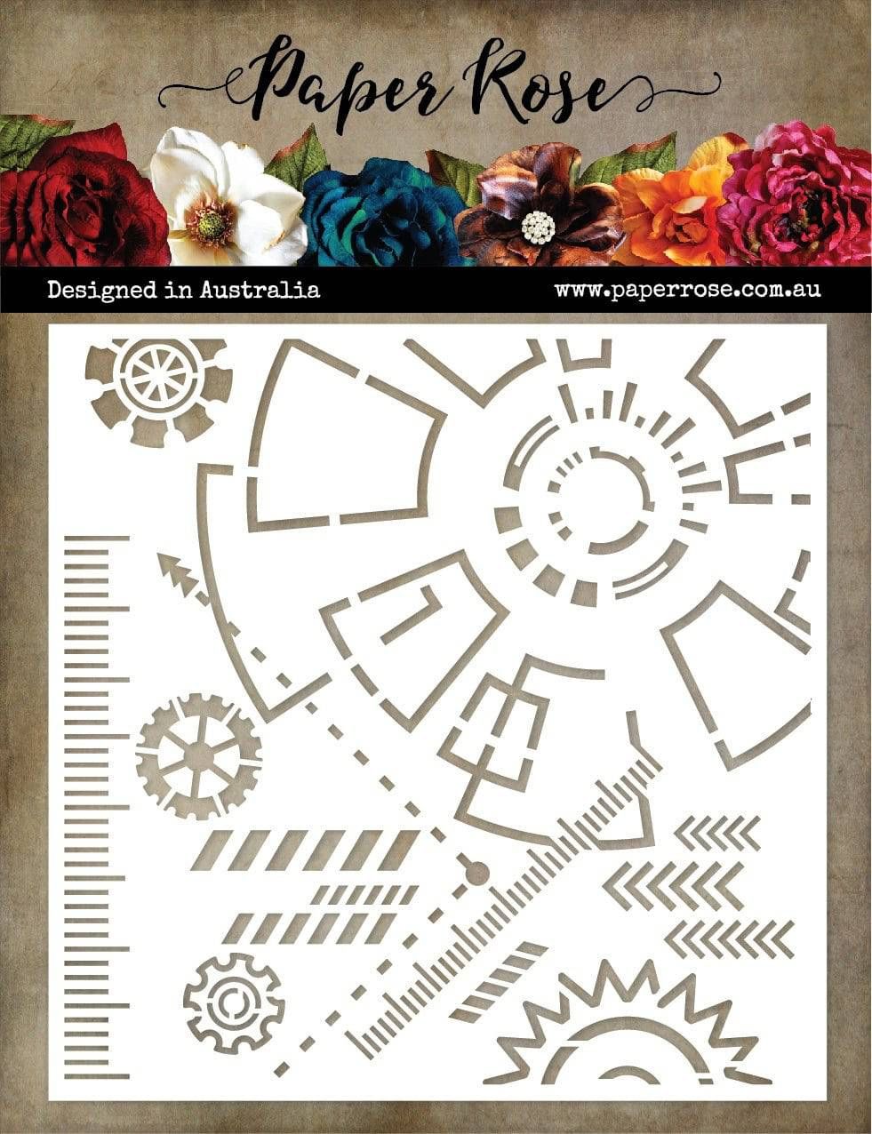 Paper Rose - 6&quot;x6&quot; Stencils - Industrial