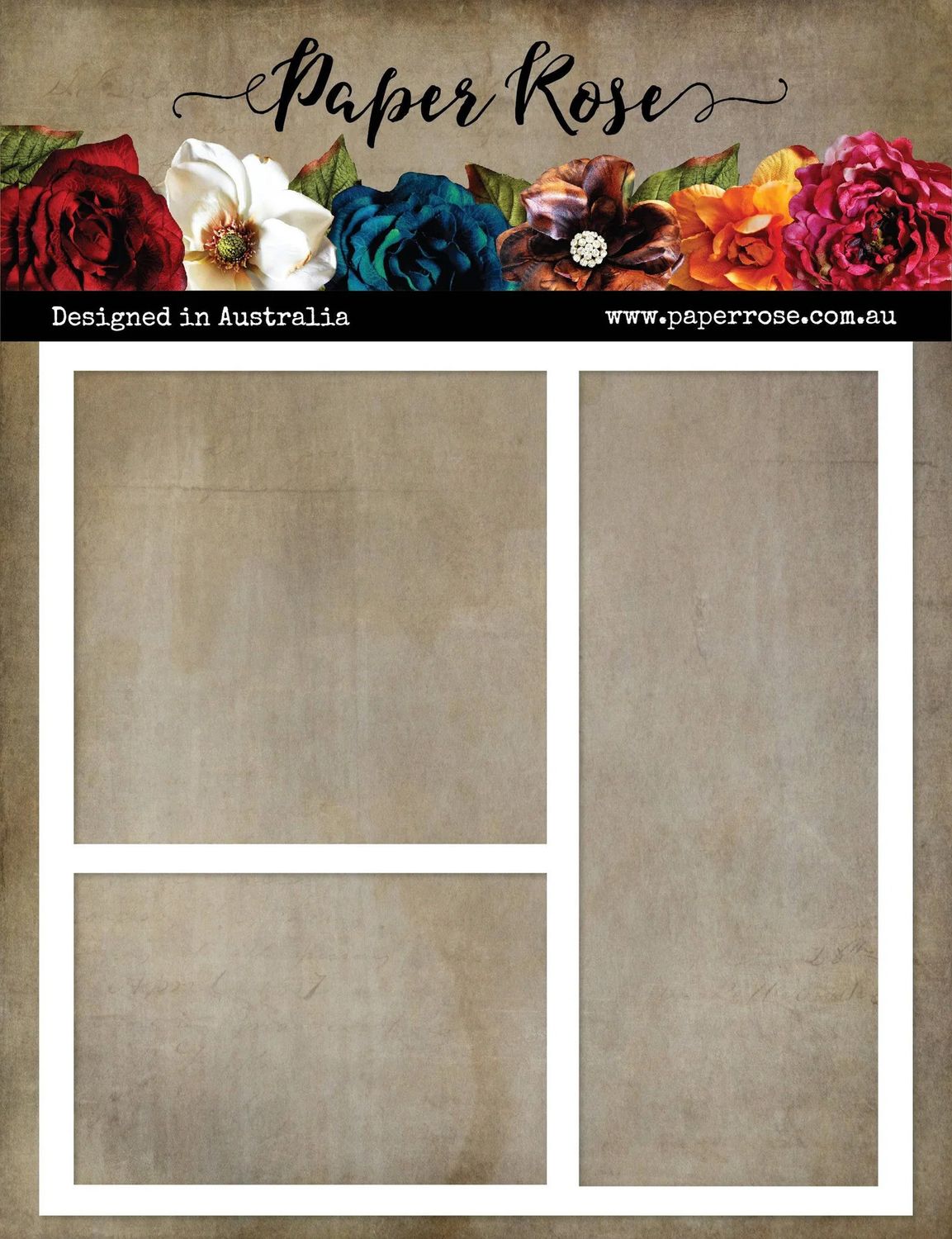 Paper Rose - 6&quot;x6&quot; Stencils - Rectangular Windows