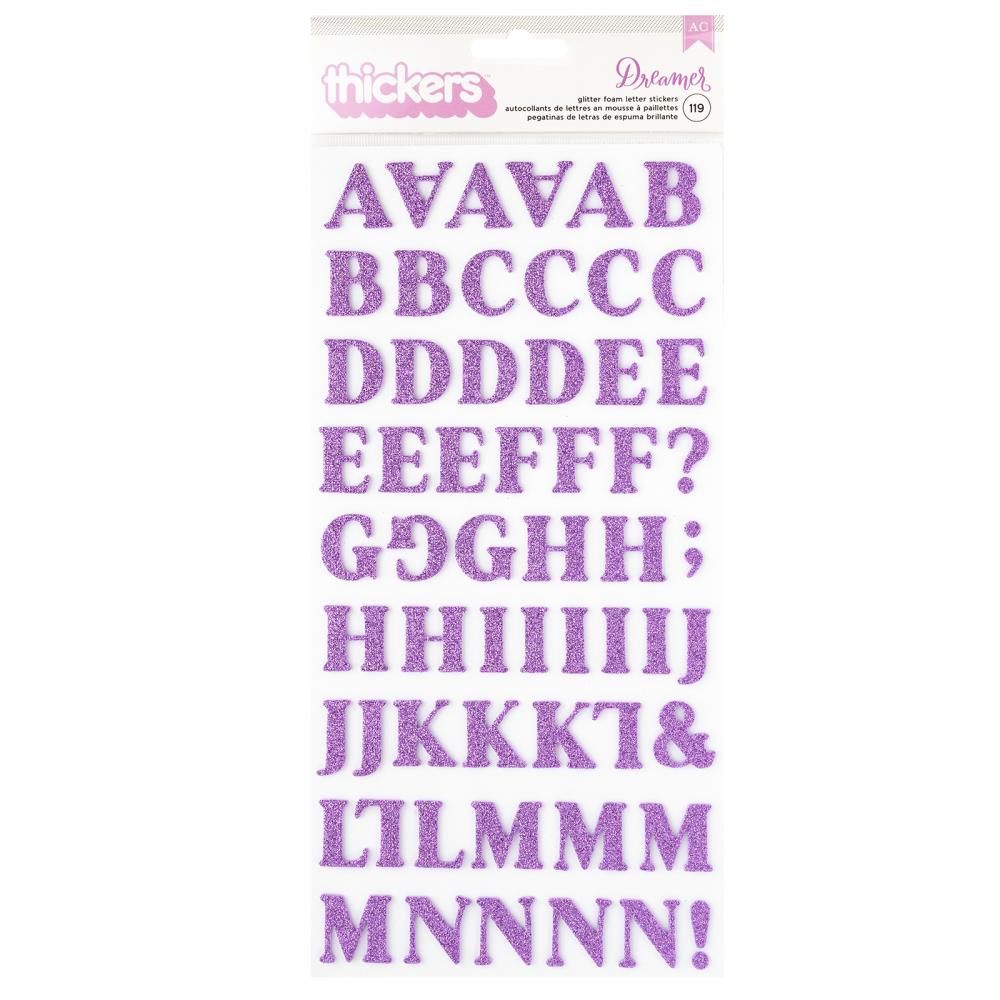 American Crafts - Glitter Foam Alpha Stickers - Dreamer