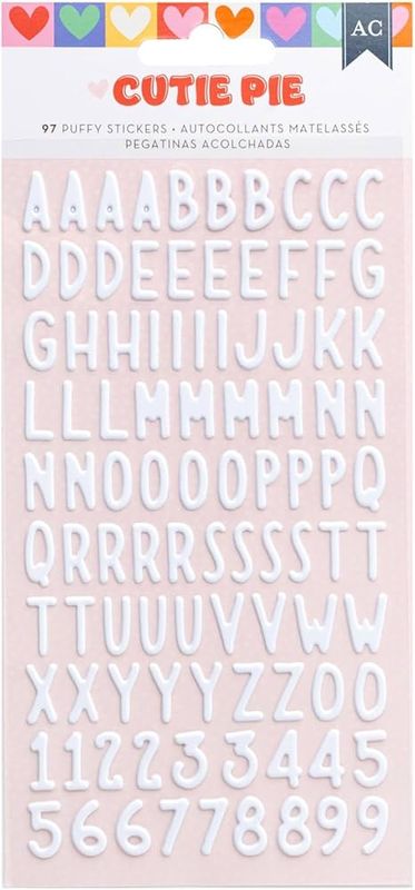 American Crafts - Puffy Alpha Stickers - Cutie Pie