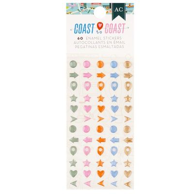 American Crafts - 60 Enamel Stickers - Coast to Coast