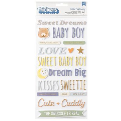 American Crafts - Foam Phrase Stickers - Hello Little Boy