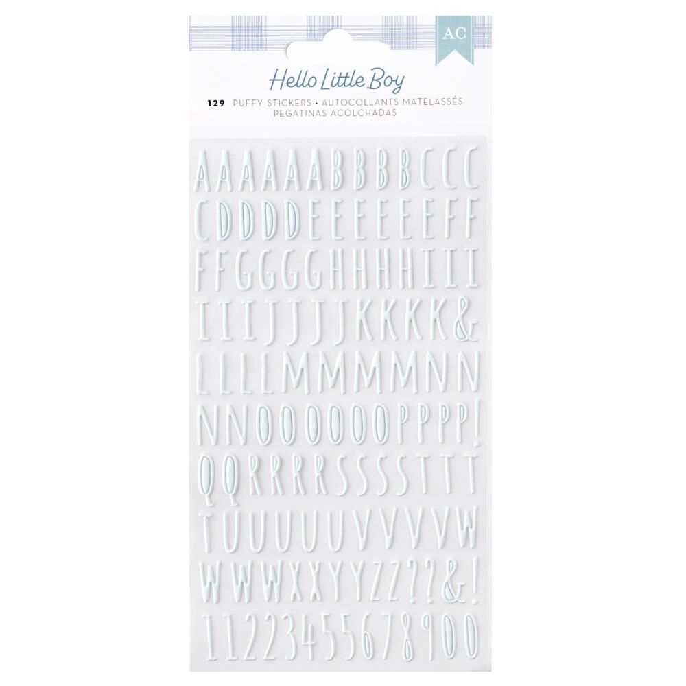 American Crafts - Alpha Puffy Stickers - Hello Little Boy