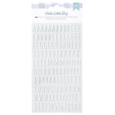 American Crafts - Alpha Puffy Stickers - Hello Little Boy