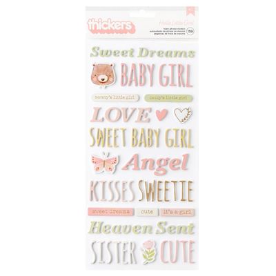 American Crafts - Foam Phrase Stickers - Hello Little Girl