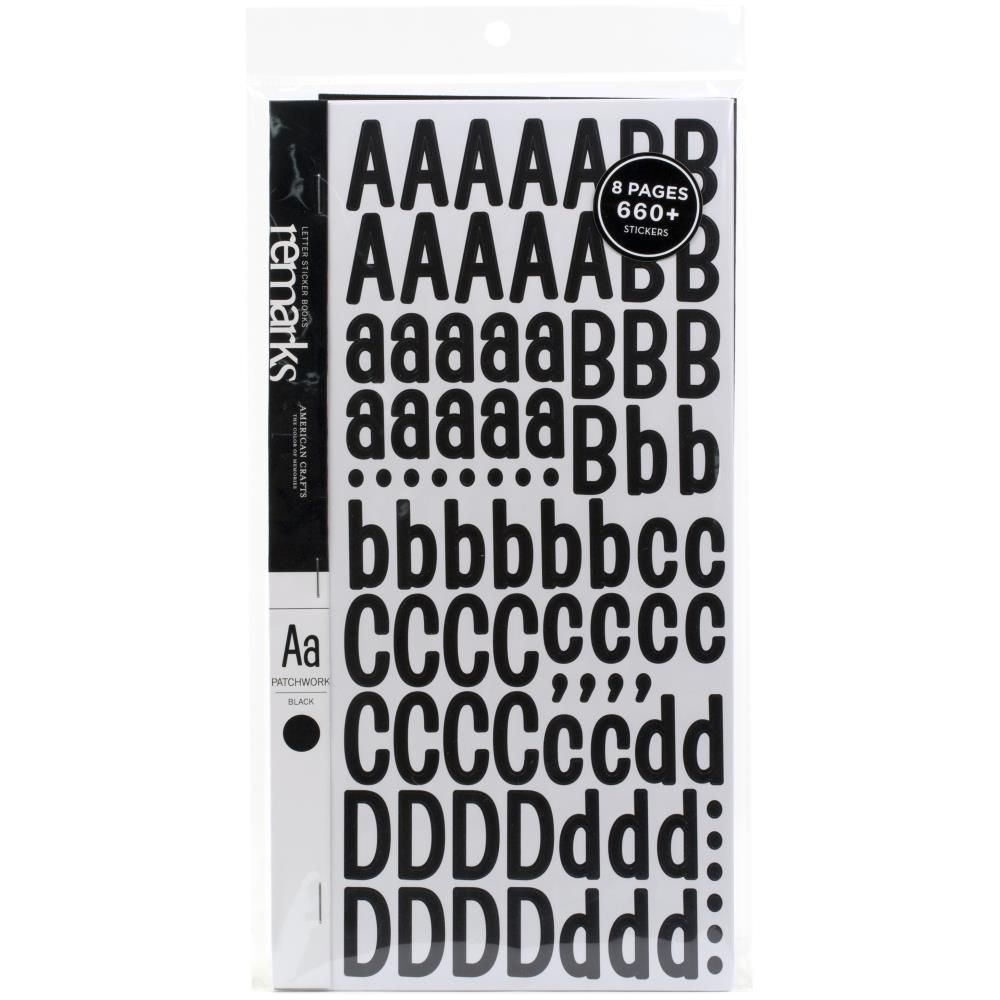 American Crafts - Patchwork Letter and Number Sticker Book - 8 Pages