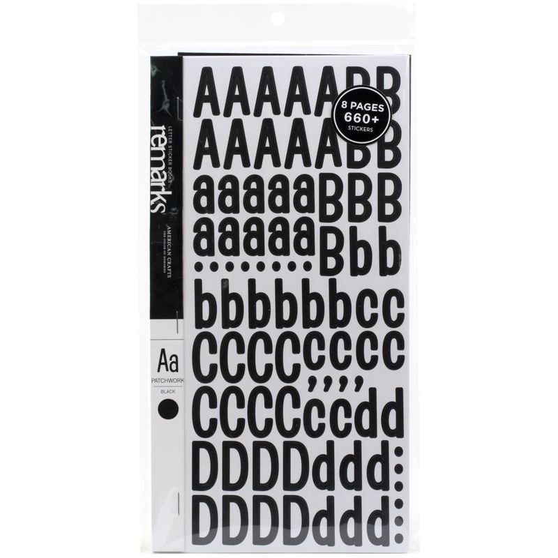 American Crafts - Patchwork Letter and Number Sticker Book - 8 Pages