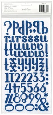 American Crafts - Thickers Alphabet Stickers - Glitter - Poolside