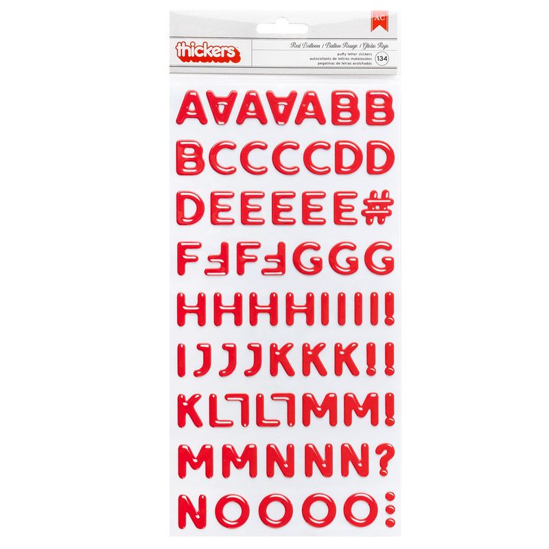 American Crafts - Thickers Alphabet Stickers -  Glossy - Red Balloon