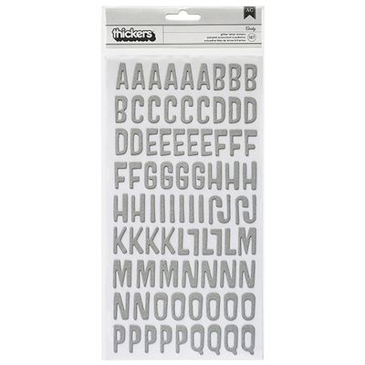 American Crafts - Thickers Alphabet Stickers - Glitter - Cecily