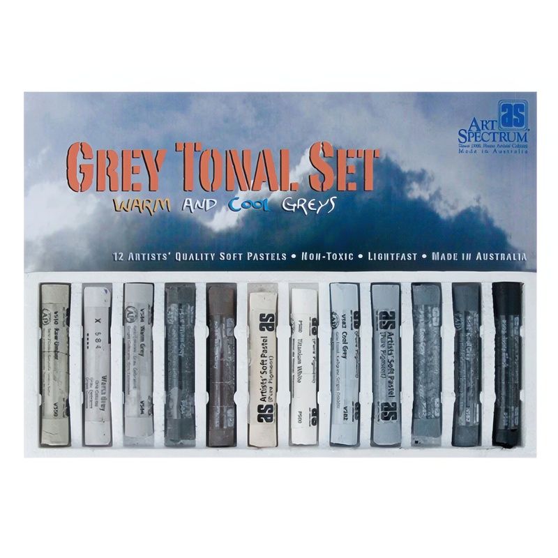 Art Spectrum - Round Soft Pastels - Set 12 - Grey Tonal