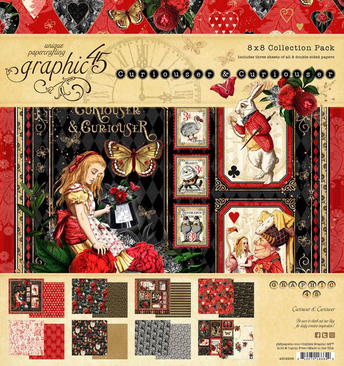Graphic 45 - Curiouser and Curiouser - 8&quot;x8&quot; Paper Pad