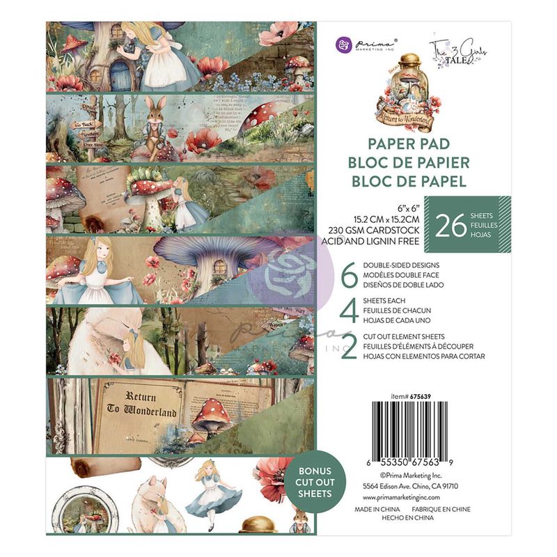 Prima Marketing - Return to Wonderland - 6&quot;x6&quot; Paper Pad