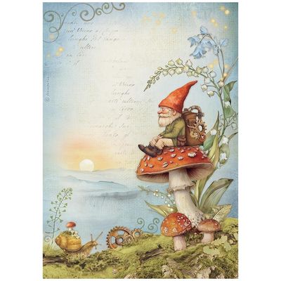 Stamperia - Hidden Grove - A4 Rice Paper  - Gnome