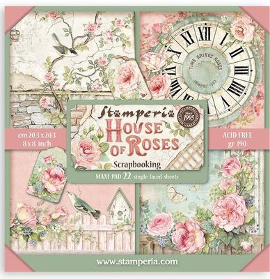Stamperia - House of Roses - 8&quot;x8&quot; Single-sided Paper Pad
