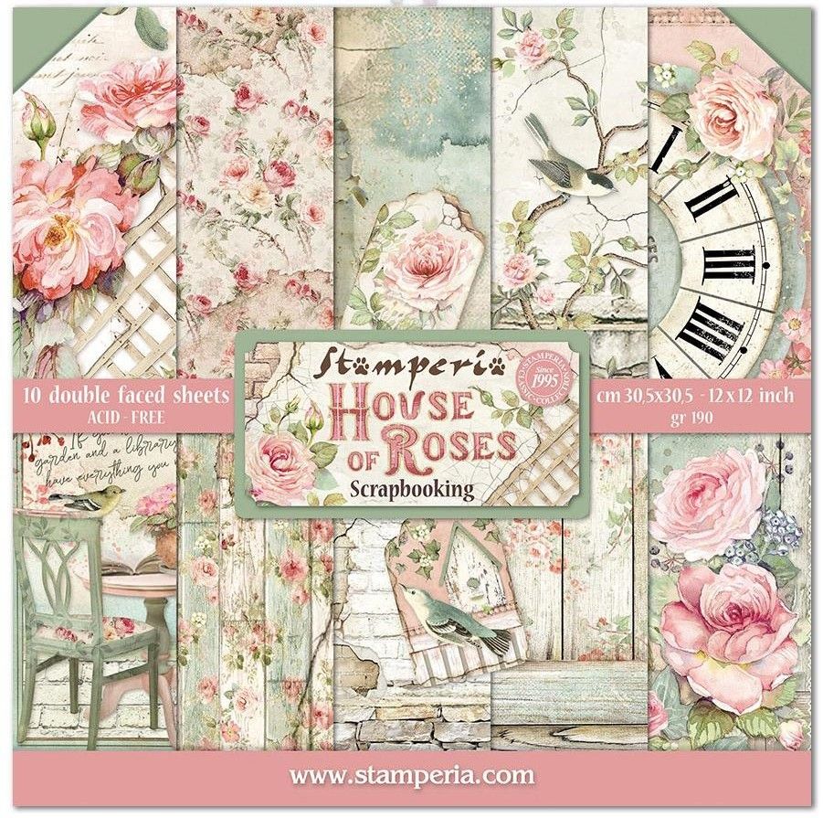 Stamperia - House of Roses - 12&quot;x12&quot; Double-sided Paper Pad
