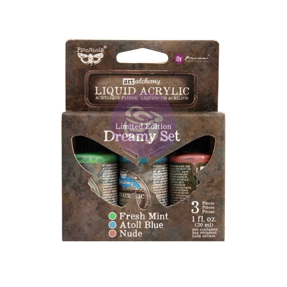 Prima Market - Re-Design - Finnabair Art Alchemy - Liquid Acrylic Paint Set - Dreamy Set