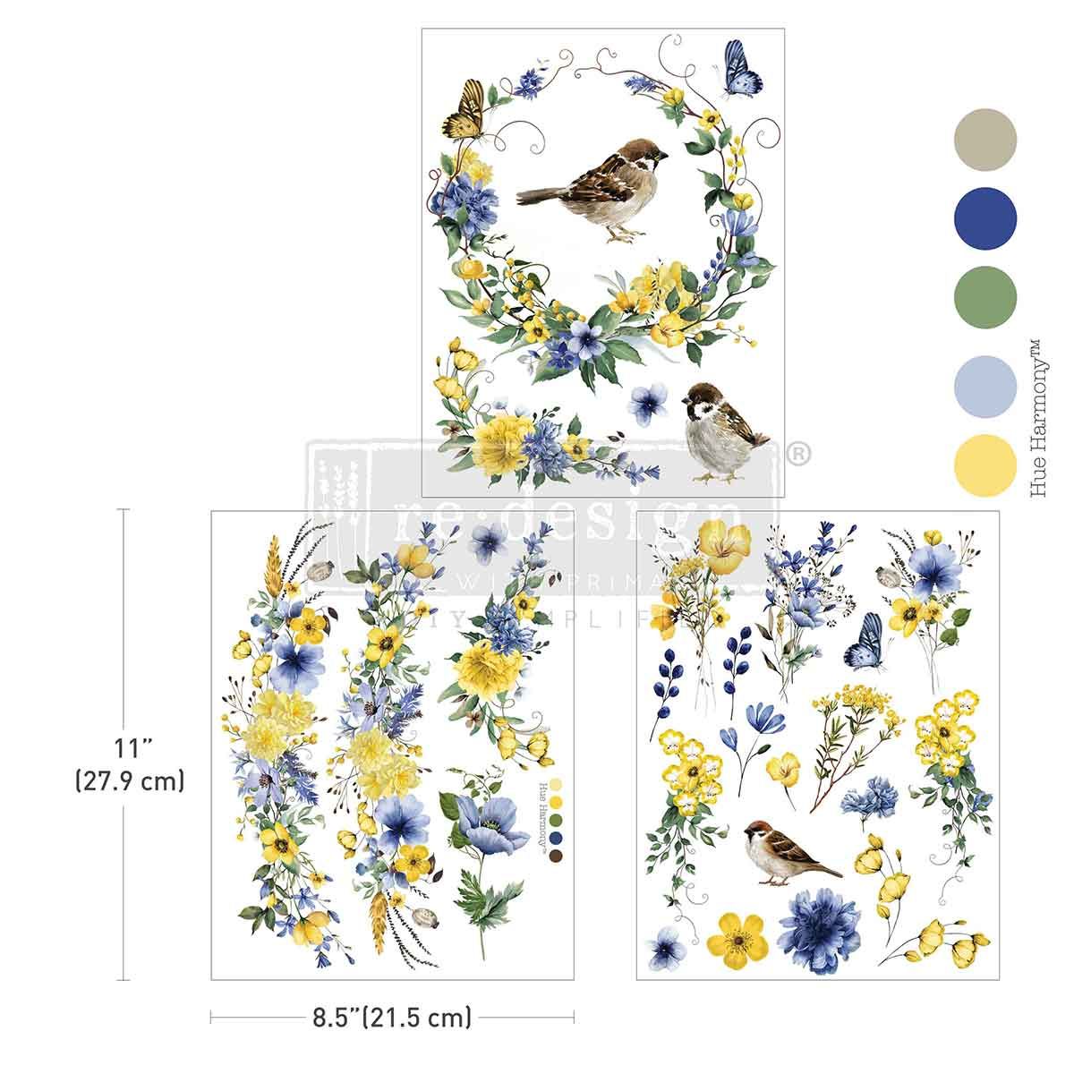 Prima Marketing - Re-Design - Middy Decor Transfers - Sunlit Aviary