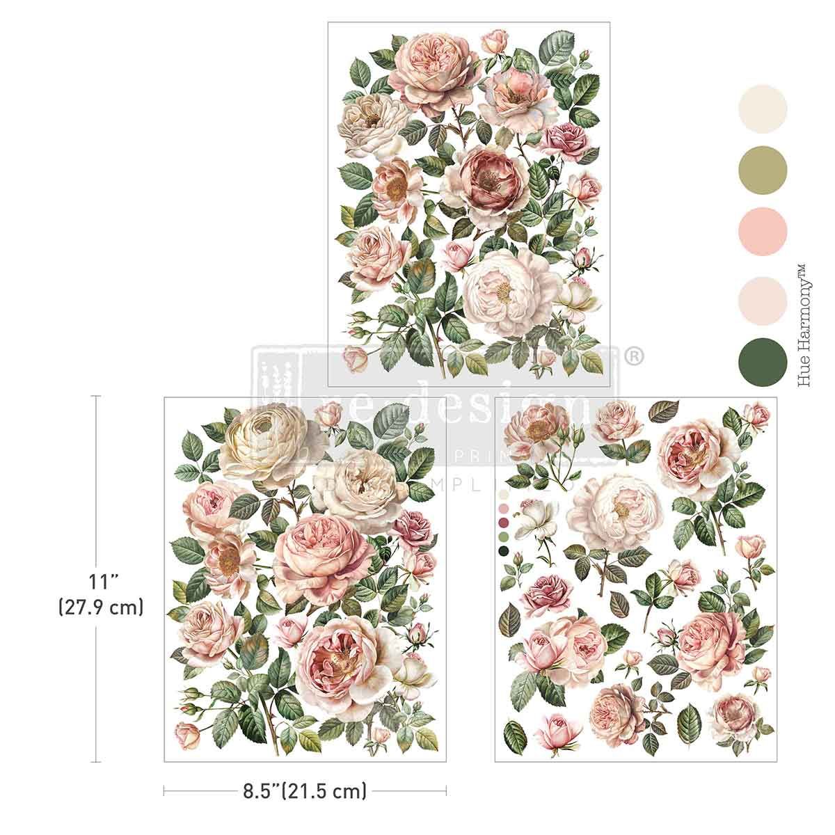 Prima Marketing - Re-Design - Middy Décor Transfers - Blush Blossom