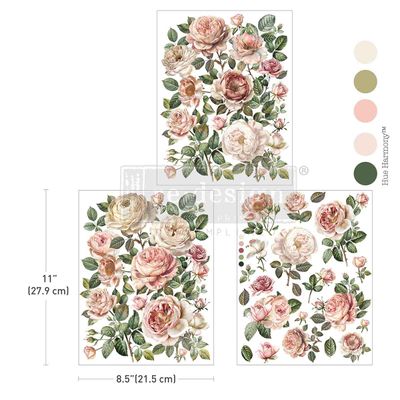 Prima Marketing - Re-Design - Middy Décor Transfers - Blush Blossom