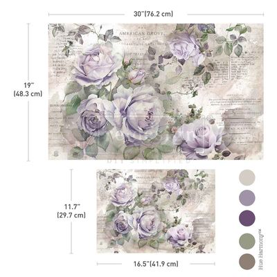 Prima Market - Re-Design - Decoupage Fiber Paper Set - 2 Sheets - Soft Veil