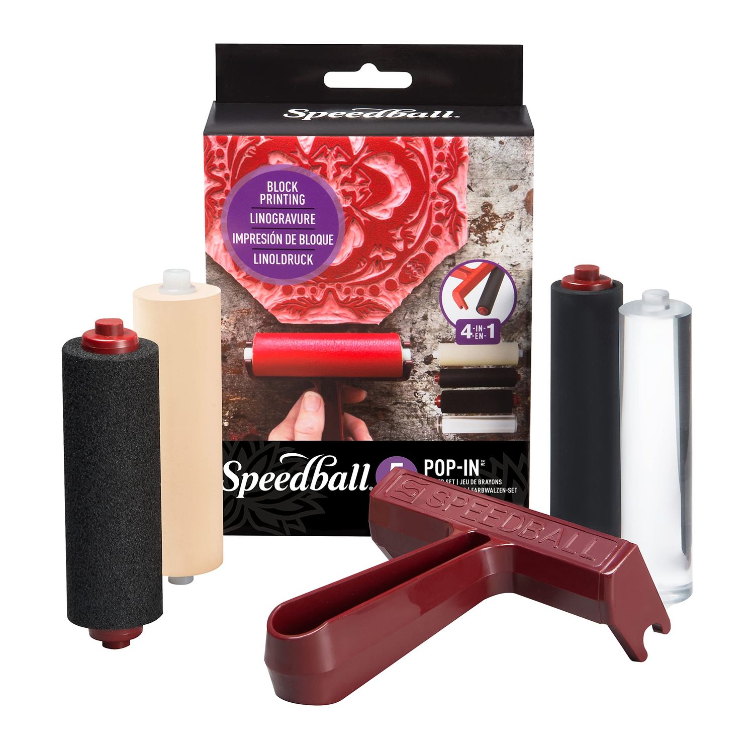 Speedball - 4&quot; 5 piece Pop-in Brayer set