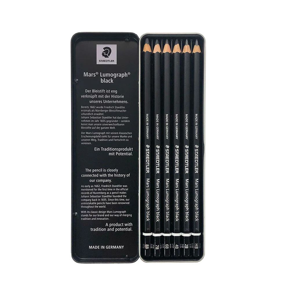 Staedtler - Mars Lumograph Black 6 Pencil Set
