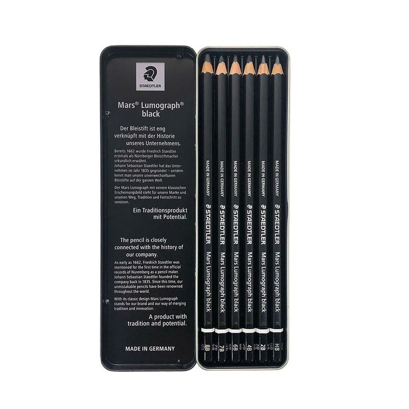 Staedtler - Mars Lumograph Black 6 Pencil Set