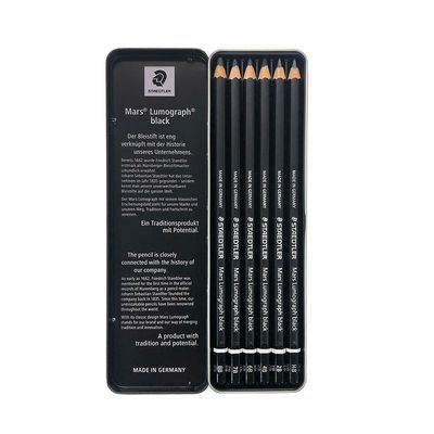 Staedtler - Mars Lumograph Black 6 Pencil Set