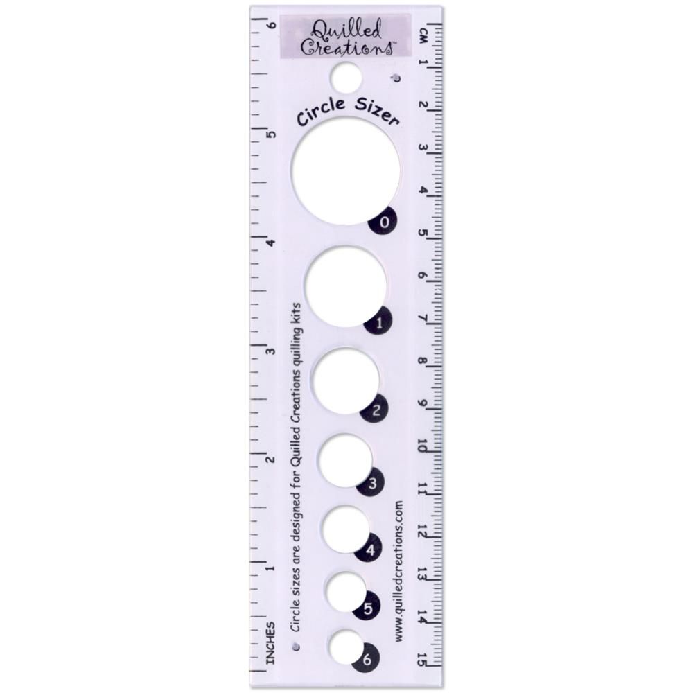 Quilled Creations - Circle Sizer Ruler Quilling Tool - 6 Circle Sizes