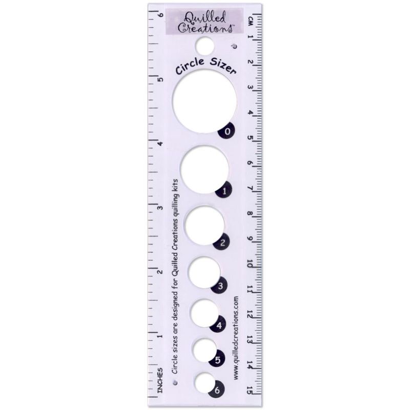 Quilled Creations - Circle Sizer Ruler Quilling Tool - 6 Circle Sizes