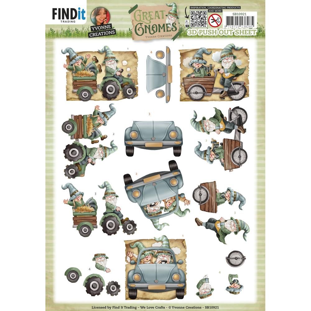 Find It Trading - 3D Paper Tole Sheets - Great Gnomes - Driving