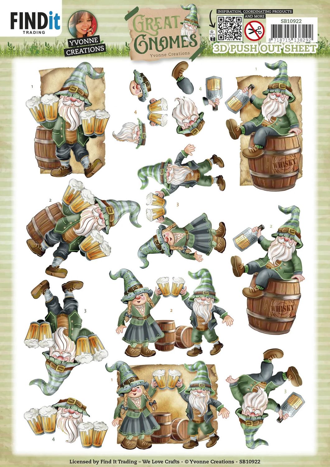 Find It Trading - 3D Paper Tole Sheets - Great Gnomes - Party