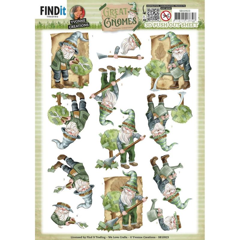 Find It Trading - 3D Paper Tole Sheets - Great Gnomes - Garden