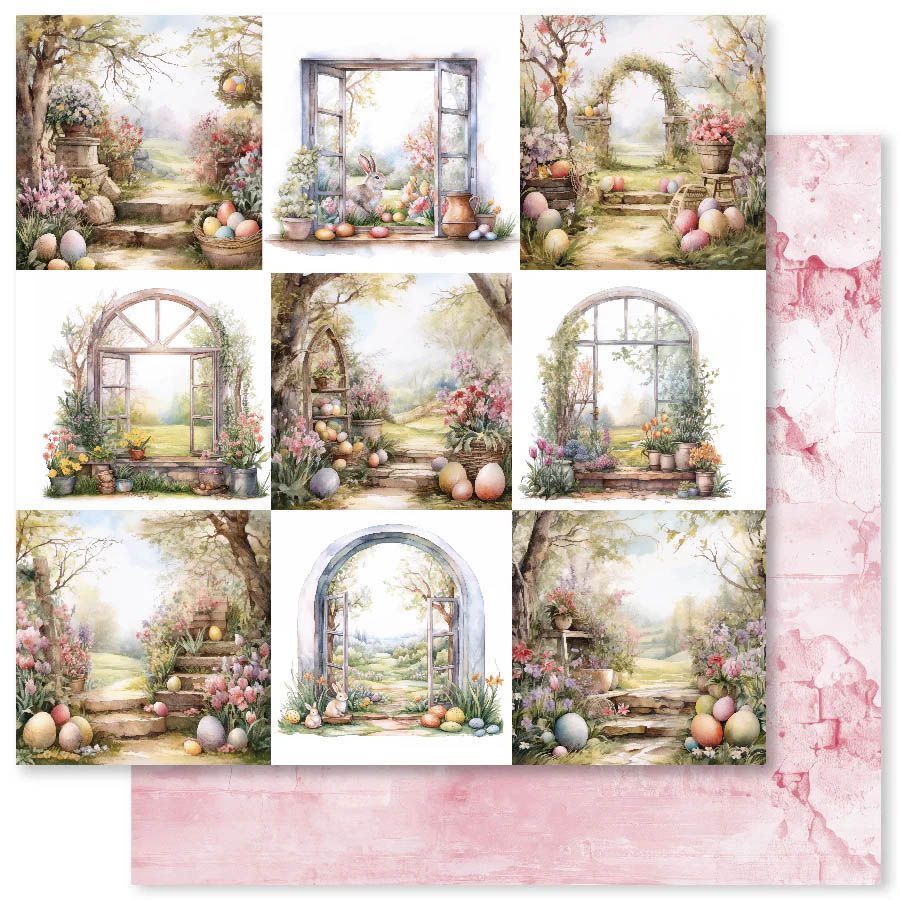 Paper Rose - 12&quot;x12&quot; Double-sided Paper - Easter Time - Paper D