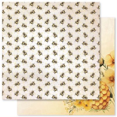 Paper Rose - 12&quot;x12&quot; Double-sided Paper - Bees and Butterflies Basics - B