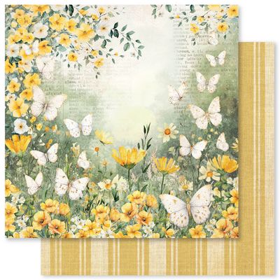 Paper Rose - 12&quot;x12&quot; Double-sided Paper - Bees and Butterflies - A