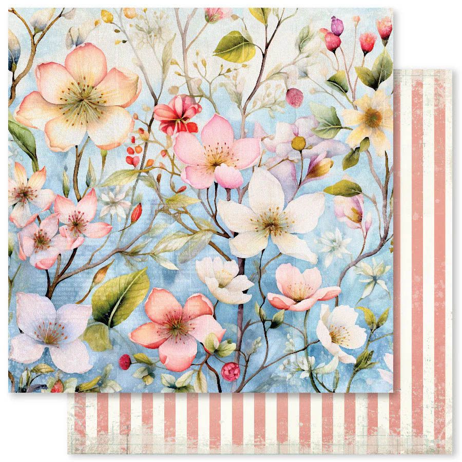 Paper Rose - 12&quot;x12&quot; Double-sided Paper - Botanical Blooms - E