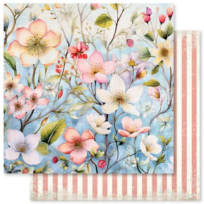 Paper Rose - 12&quot;x12&quot; Double-sided Paper - Botanical Blooms - E